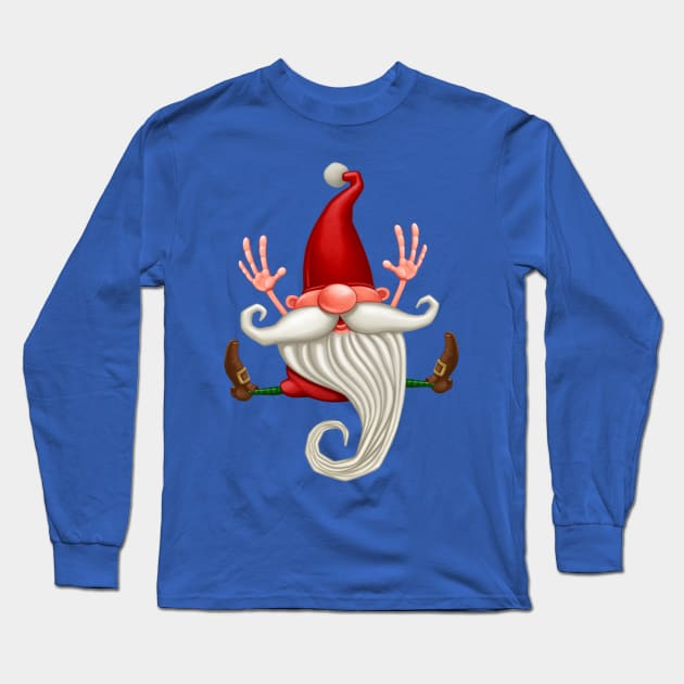 Santa Claus Happy jump Long Sleeve T-Shirt by JORDYGRAPH